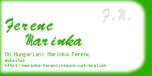 ferenc marinka business card